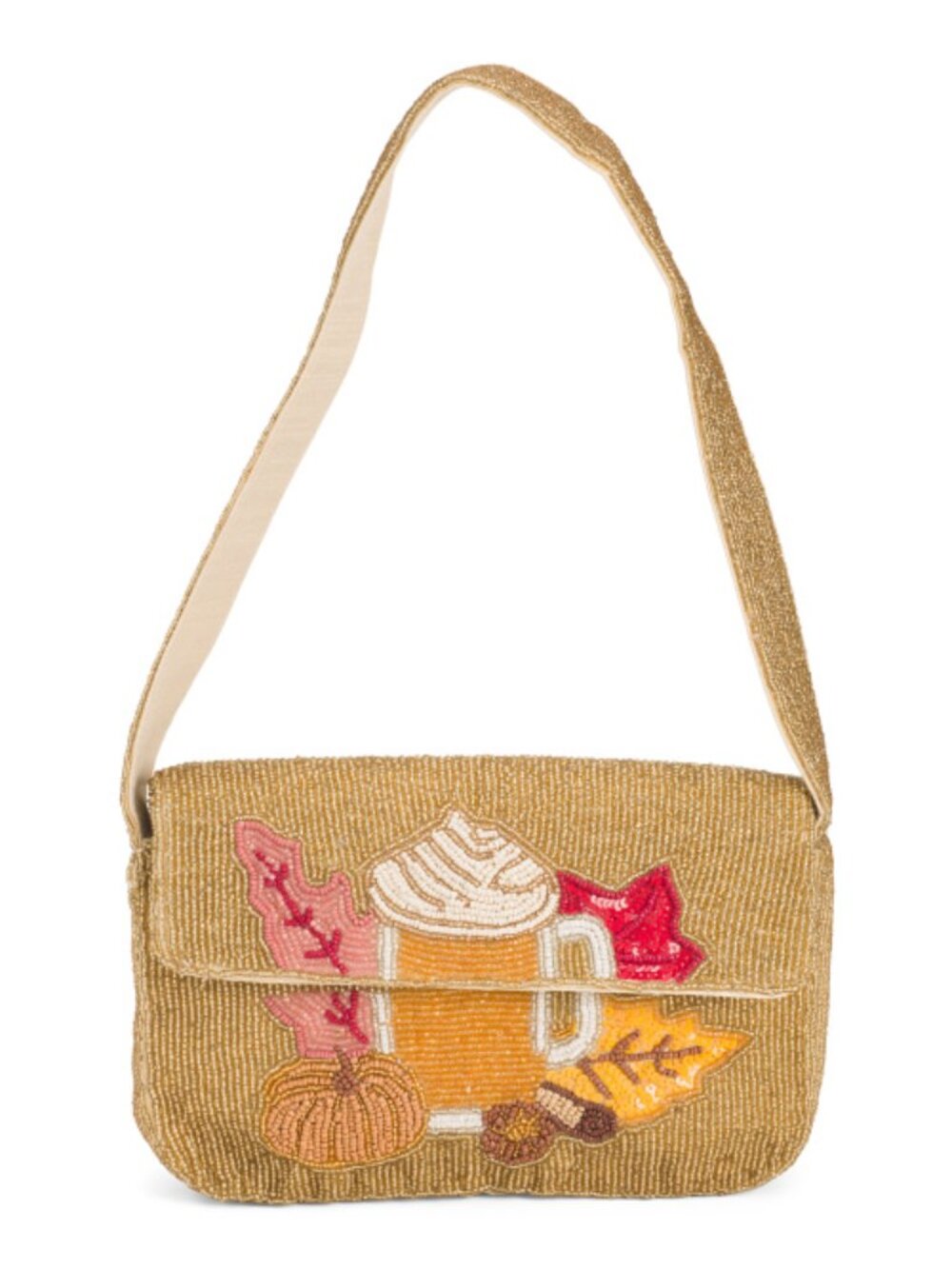 SOL AND MER Autumn Motif Fully Beaded Shoulder Bag